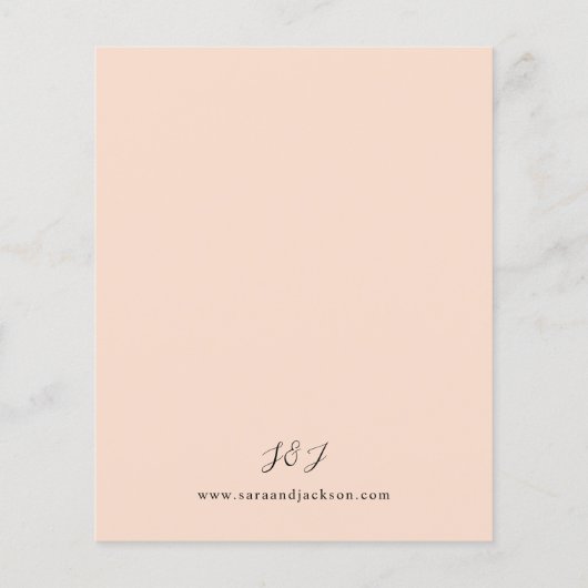 Budget Beige & Dusty Blue Floral Wedding S2 Flyer (Achterkant)