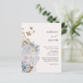 Budget Beige Floral Watercolor Wedding (Staand voorkant)