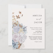 Budget Beige Floral Watercolor Wedding (Voorkant)