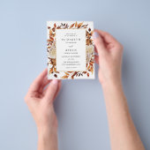 Budget Beige Herfst Floral 2 Wedding Flyer (Hand)