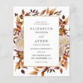 Budget Beige Herfst Floral 2 Wedding Flyer (Voorkant)