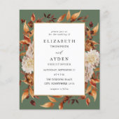 Budget Beige Herfst Floral 2 Wedding - Groen (Voorkant)