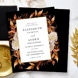 Budget Beige Herfst Floral 2 Wedding - Zwart