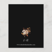 Budget Beige Herfst Floral 2 Wedding - Zwart (Achterkant)