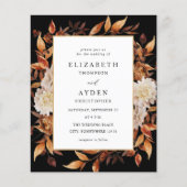 Budget Beige Herfst Floral 2 Wedding - Zwart (Voorkant)