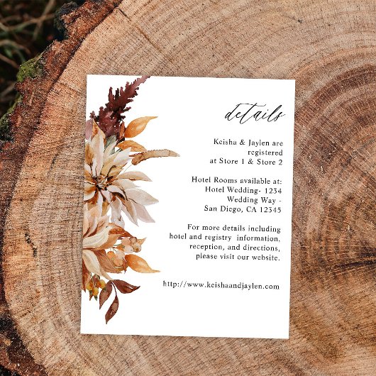 Budget Beige Herfst Floral - Gegevens Flyer