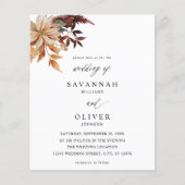 Budget Beige Herfst Floral Wedding Flyer (Voorkant)