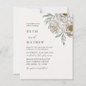 Budget Beige & Off White Bloemen Bruiloft (Voorkant)