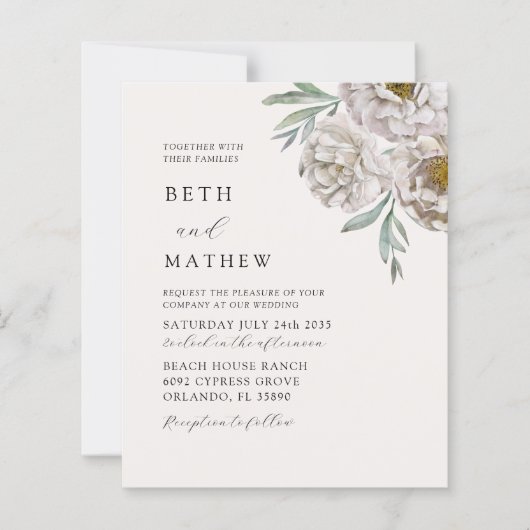 Budget Beige & Off White Florals Wedding (Voorkant)