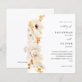 Budget beige & Oranje Floral Wedding