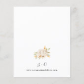 Budget beige & Oranje Floral Wedding Flyer (Achterkant)