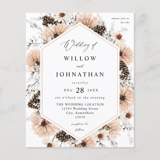 Budget Beige & Pine Rustic Floral Wedding (Voorkant)
