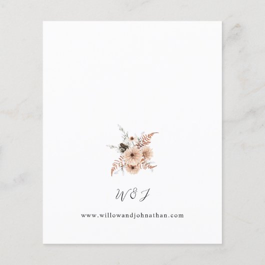 Budget Beige & Pine Rustic Floral Wedding Flyer (Achterkant)