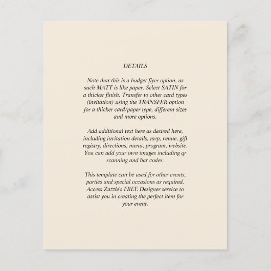 BUDGET BEIGE Weddenschap BEIGE BEIGE Flyer (Achterkant)