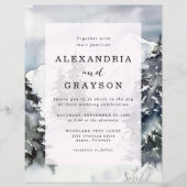 Budget Berg Waterverf Rustieke bruiloft uitnodigen Flyer (Voorkant)