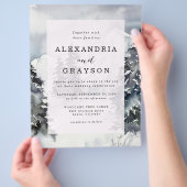 Budget Berg Waterverf Rustieke bruiloft uitnodigen Flyer (Hand)