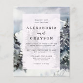 Budget Berg Waterverf Rustieke bruiloft uitnodigen Flyer (Voorkant)