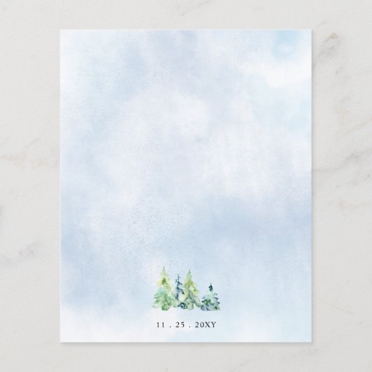 Budget Bergen Pine Bruiloft Uitnodigingen (Achterkant)