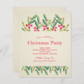 Budget Berries en Branches Kerstuitnodigingen (Voorkant / Achterkant)