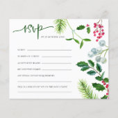 BUDGET Berries mistletoe kerstbruiloft RSVP (Voorkant)