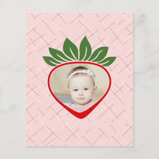 Budget Berry 1e Verjaardagsfeest Uitnodiging Flyer (Achterkant)