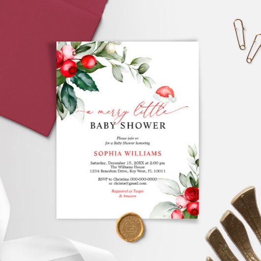 Budget Berry een vrolijk klein Baby shower uitnodi