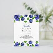 Budget Berry First Birthday Blueberry Waterverf (Staand voorkant)