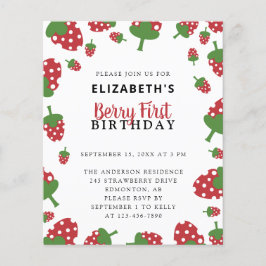 Budget Berry First Birthday Cute Strawberry Girl