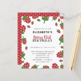 Budget Berry First Birthday Cute Strawberry Girl