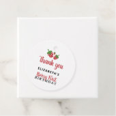 Budget Berry First Birthday Cute Strawberry Girl Bedankjes Labels (In situ)