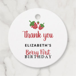 Budget Berry First Birthday Cute Strawberry Girl Bedankjes Labels