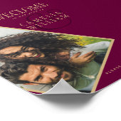 BUDGET Berry Gold Wedding FOTO Welkom SIGN Poster (Hoek)