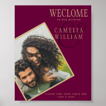 BUDGET Berry Gold Wedding FOTO Welkom SIGN