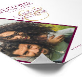 BUDGET Berry Gold Wedding FOTO Welkom SIGN Poster (Hoek)