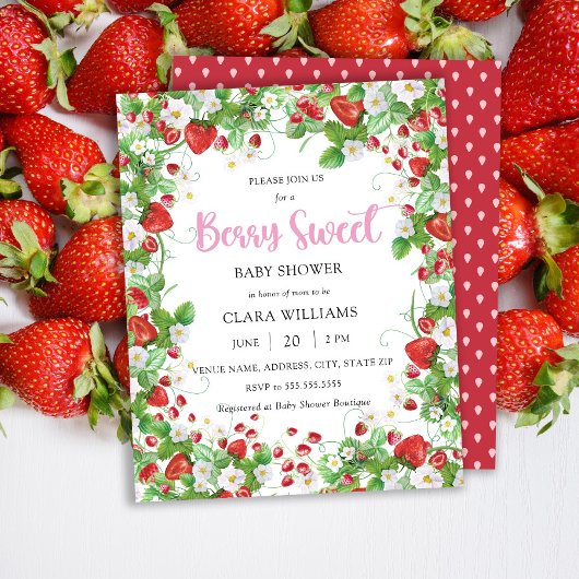 Budget Berry Sweet Baby shower Invitation
