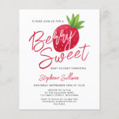 Budget Berry Sweet Strawberry Baby shower Invite (Voorkant)