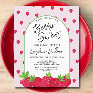 Budget Berry Sweet Strawberry Baby shower Invite