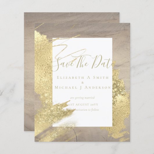 BUDGET BESPAAR DATA Gold Foil Glitter Ziet er Abst (Voorkant / Achterkant)