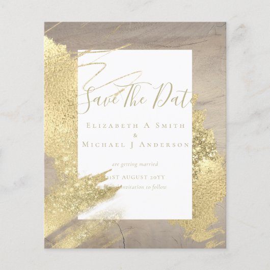 BUDGET BESPAAR DATA Gold Foil Glitter Ziet er Abst (Voorkant)