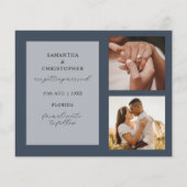 Budget Bespaar Onze Datum Donkerblauwe Foto Huweli (Achterkant)