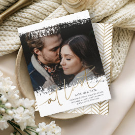 Budget Bespaar onze datum Foto Goud & Wit