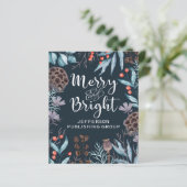 Budget Bessen Merry and Bright Kerstkaart (Staand voorkant)
