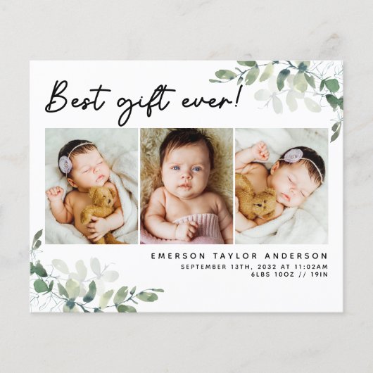 Budget Best Gift Ever Foto Birth Announounding (Voorkant)