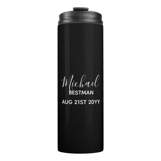 BUDGET Best Man Bruidsjonker CADOUES Zwart Klassie Thermosbeker (Voorkant)