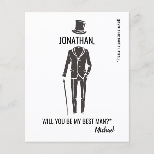 Budget Best Man Groomsman grappig voorstel Flyer (Voorkant)