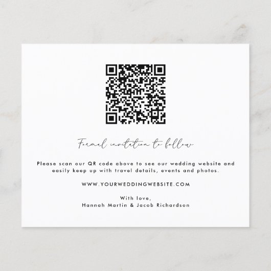 Budget Bestemming Bruiloft Save the Date Flyer (Achterkant)