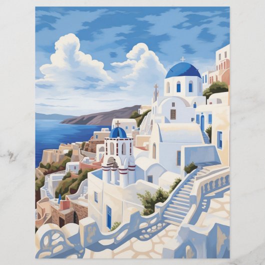 Budget Bestemming Griekenland Santorini Bruiloft Flyer (Achterkant)