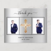 Budget bevestiging zilver foto bedankt kaart (Voorkant)