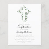 BUDGET Bevestigingsuitnodiging | Eucalyptus Cross (Voorkant)