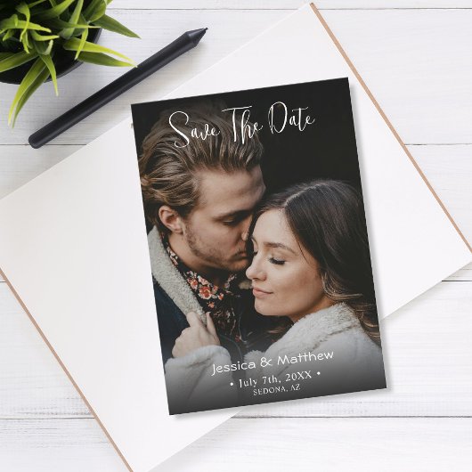 Budget Bewaar de datum, namen Volledige foto & inf Notitiekaartje